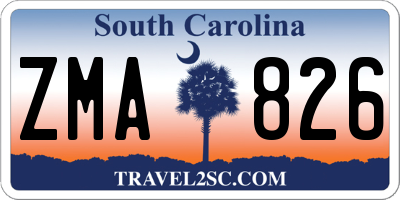 SC license plate ZMA826