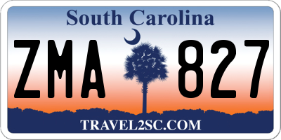 SC license plate ZMA827