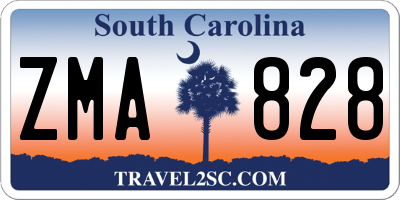 SC license plate ZMA828