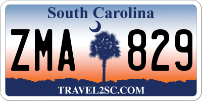 SC license plate ZMA829