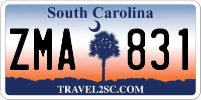 SC license plate ZMA831