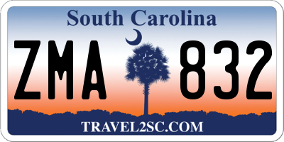 SC license plate ZMA832