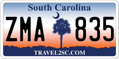 SC license plate ZMA835