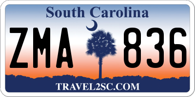 SC license plate ZMA836