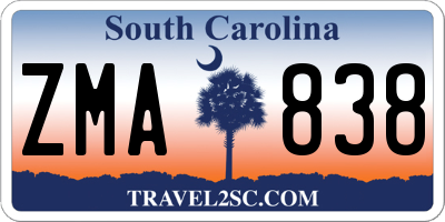 SC license plate ZMA838