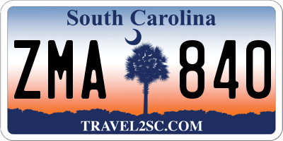 SC license plate ZMA840
