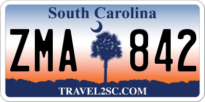SC license plate ZMA842