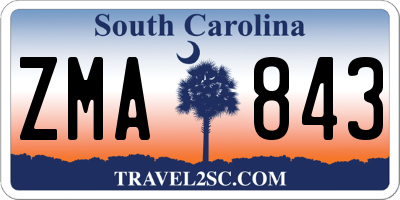 SC license plate ZMA843