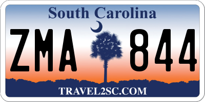 SC license plate ZMA844