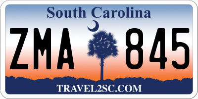 SC license plate ZMA845