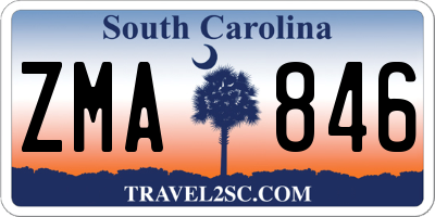 SC license plate ZMA846