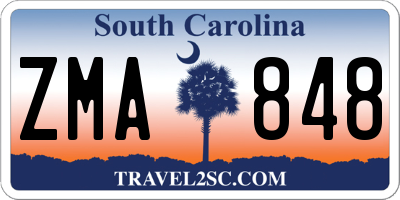 SC license plate ZMA848