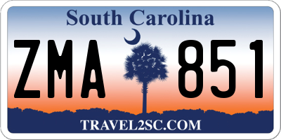 SC license plate ZMA851