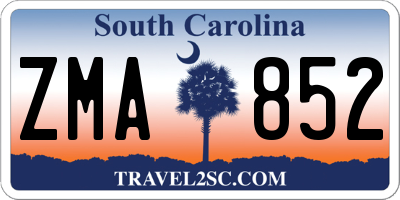 SC license plate ZMA852