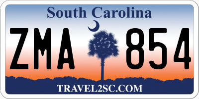 SC license plate ZMA854