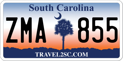 SC license plate ZMA855