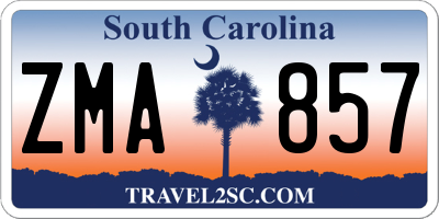 SC license plate ZMA857