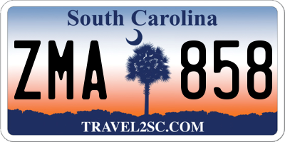 SC license plate ZMA858