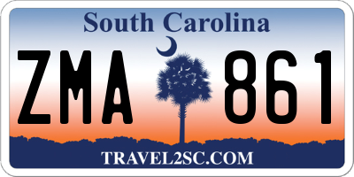 SC license plate ZMA861