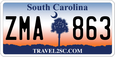 SC license plate ZMA863