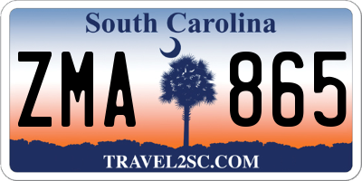 SC license plate ZMA865