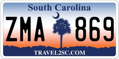SC license plate ZMA869