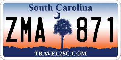 SC license plate ZMA871