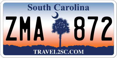 SC license plate ZMA872