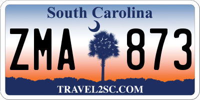 SC license plate ZMA873