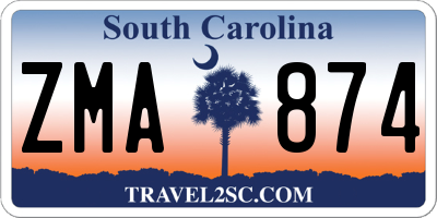 SC license plate ZMA874