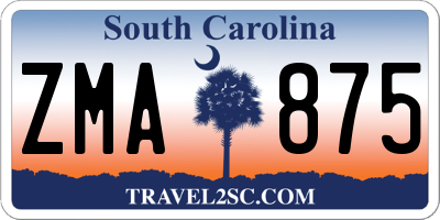 SC license plate ZMA875