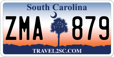 SC license plate ZMA879