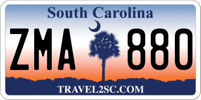 SC license plate ZMA880