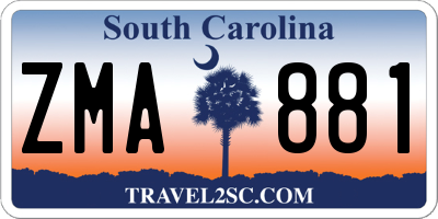 SC license plate ZMA881