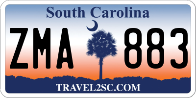 SC license plate ZMA883