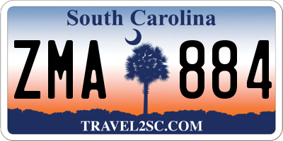 SC license plate ZMA884