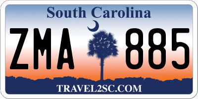 SC license plate ZMA885
