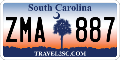 SC license plate ZMA887