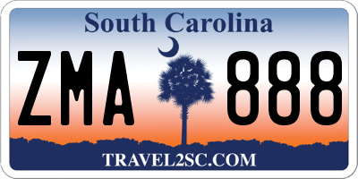 SC license plate ZMA888