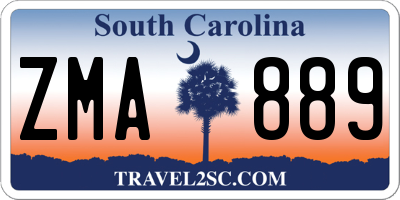 SC license plate ZMA889