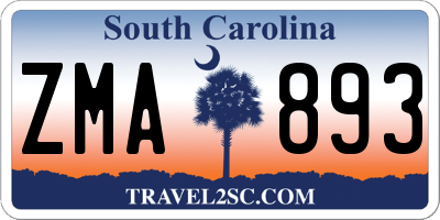 SC license plate ZMA893