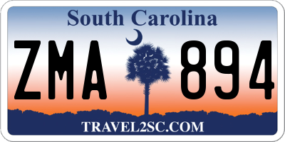 SC license plate ZMA894