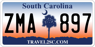 SC license plate ZMA897