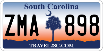 SC license plate ZMA898
