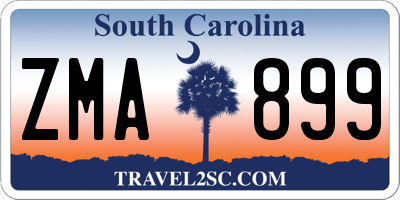SC license plate ZMA899
