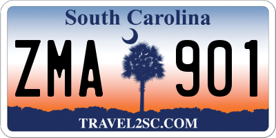 SC license plate ZMA901
