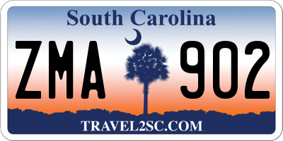 SC license plate ZMA902