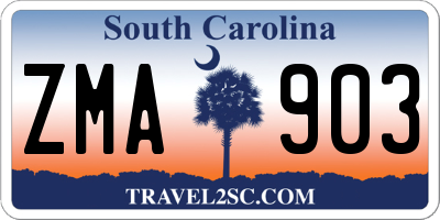 SC license plate ZMA903