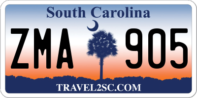 SC license plate ZMA905