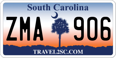 SC license plate ZMA906